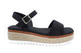 BLK NB PLATFROM STRAW SANDAL