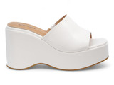 WHITE PU SLIDE WEDGE
