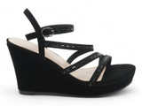 BLK NUBUCK GEM STRAP WEDGE