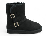 BLACK FURLINED BOOT W/ BUCKLE