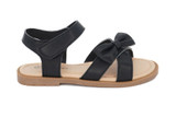 GIRL BLK NBUCK BOW SANDL