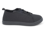 LADIES BLK CANVAS LACE UP