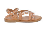 GIRLS TAN STONE STRPY SNDL