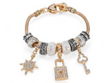 SUN/LOCK/KEY CHARM BRACELET