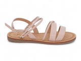 MAUVE VGN LTHR STRAPPY FLAT