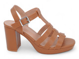 TAN PU GLADIATOR PLATFORM HEEL