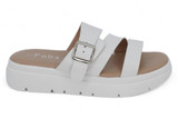 WHT PU PLATFORM SLIDE SANDAL