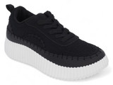 BLK PATCHED PLTFRM SNEAKER