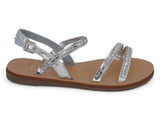 SILVER GEMED OUT FLAT SANDAL