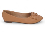 TAN VGN LTHR LUX BALLERINA