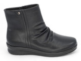 BLK VGN LTHR WW SCRUNCH BOOTIE