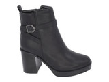 BLK VGN LTHR HARNESS BOOTIE