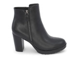 BLK VGN LTHR BOOTIE W ZIPPER