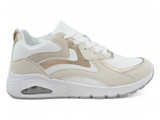 WOMEN BEIGE/GLD BUBB SNKR