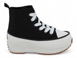 GIRL BLK CANVAS HIGHTOP SNKR