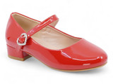 GIRL RED PAT HEART ORN HEEL