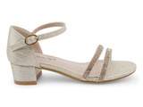 GIRL GOLD TWO STONE PANEL HEEL
