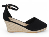 BLK FX SUEDE ESPADRILLE WEDGE