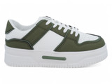 WOMENS GREEN/WHITE PLTFRM SNKR