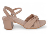 NUDE VGN LTHR KNOT BOW HEEL