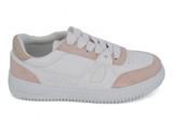 GIRLS WHT/ PINK LOWTOP SNKR