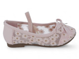 TODD PINK MESH FLORAL FLATS