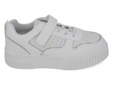 GIRLS WHT/SLVR COURT SNEAKER