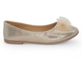GIRLS GOLD MESH BOW FLAT
