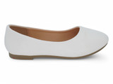 GIRLS WHITE PU FLATS