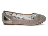 GIRLS CHAMPAGNE MESH FLATS