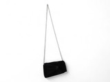 SJLT034 BLK VELVET KNOT CLUTCH