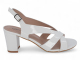 WHT PAT STRAPPY SANDAL HEEL
