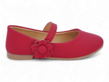 TODD RED NUBUCK FLOWER FLAT