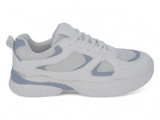 GIRLS WHT/BLUE PLATFORM SNKR