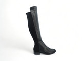 BLK PU LYCRA TALL BOOT