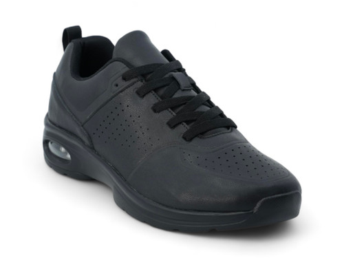 MENS BLK PU LACE UP BBL NSLIP