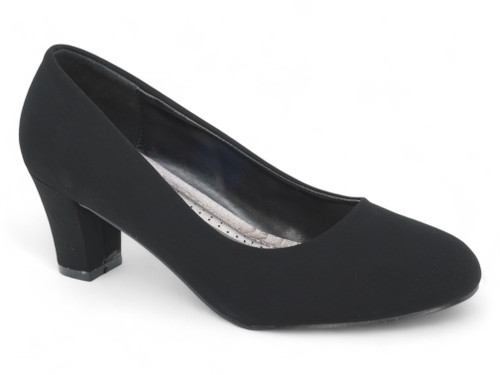 BLK NUBUCK WW PLAIN PUMPS
