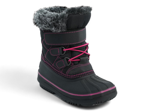 GIRLS BLK/PINK BUNGEE BOOT