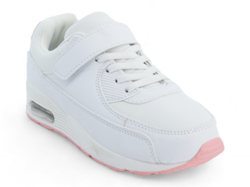 GIRLS WHITE/PINK BUBBLE SNKR