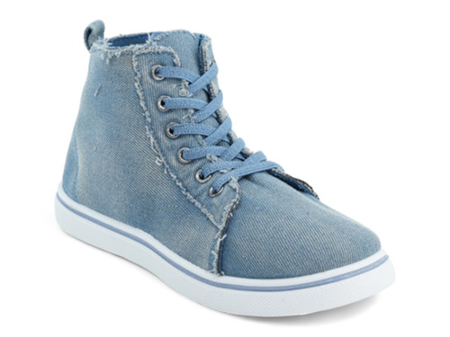 GIRLS DENIM FRAYED HITOP