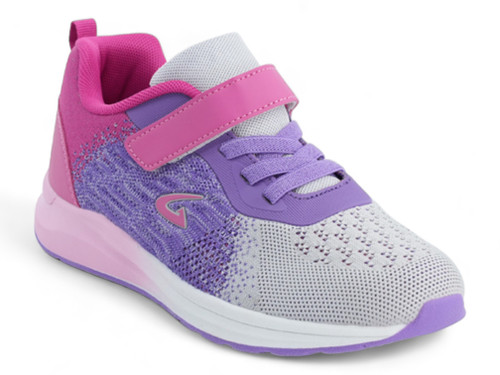 GIRLS GRY/PNK 23077 FLKNT SNKR