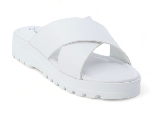WHITE PU PLATFORM SLIDE