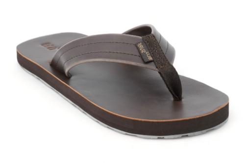 MEN BRN FAUX LTHR THONG SANDAL