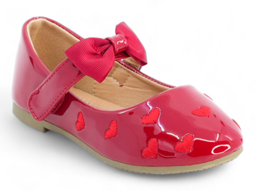 TODD RED HEART BOW STRAP FLAT