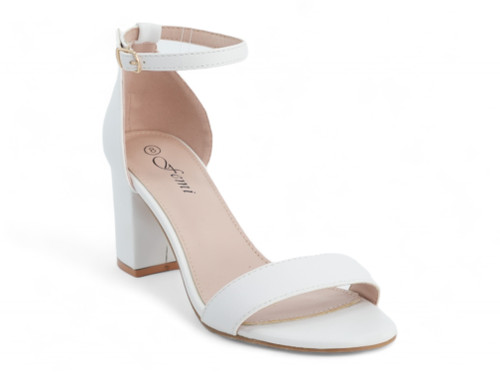 WHT PU OPEN TOE DRESS SANDAL