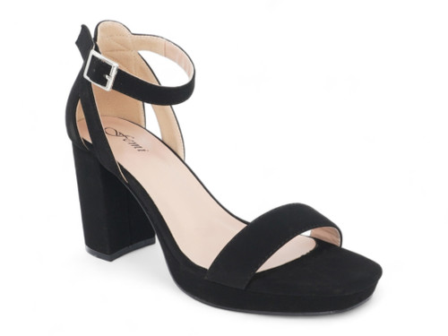 BLK VEGAN SUEDE PLATFORM HEEL
