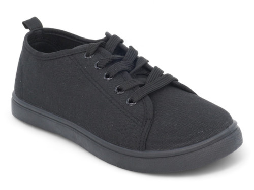 LADIES BLK CANVAS LACE UP