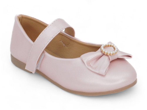 TODD PINK PEARL BOW STRAP FLAT