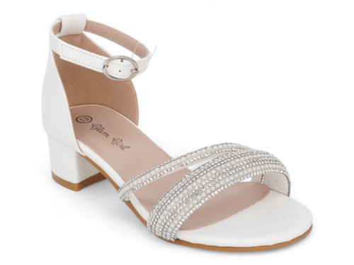 GIRL WHITE PEARL STRAP SANDAL