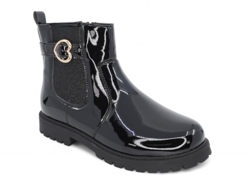 TOD BLACK PU HEART ORNMN BOOT